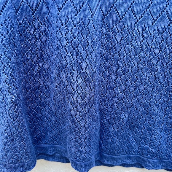 NWT Allison Jamie crochet top sweater in provincial blue Small - Picture 5 of 9